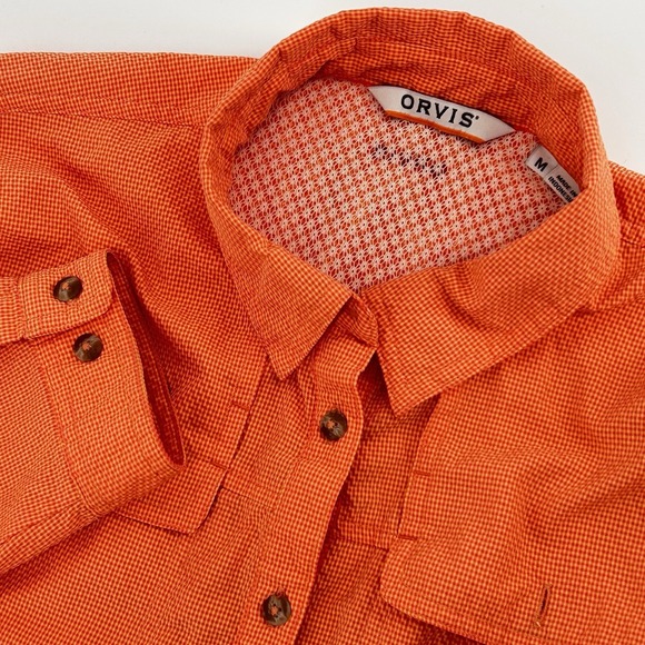 Orvis Women's Open Air Caster Long Sleeve Vented Fish Shirt Orange Size Medium - Picture 1 of 11